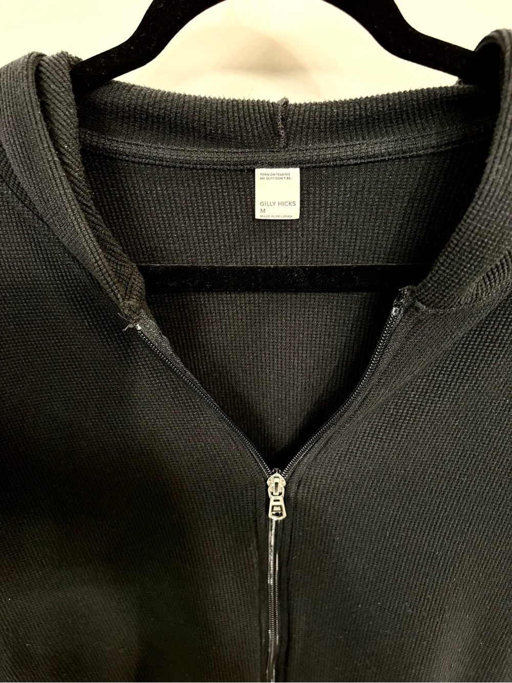 Gilly Hicks Black Zip-Up waffle knit Hoodie - Picture 5 of 7
